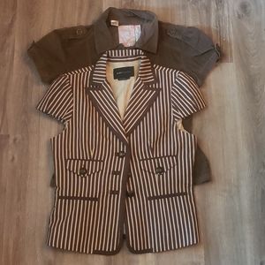 Two brown short sleeve jackets size medium